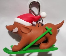 Bath and Body Works PocketBac Holder Christmas Dog On Skis NWT