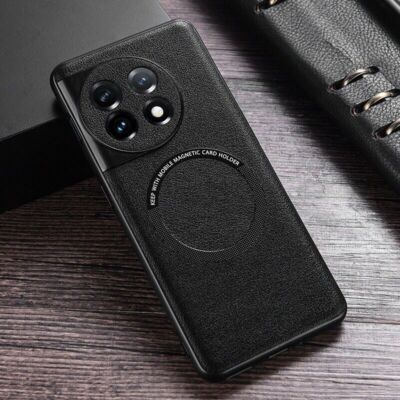 For OnePlus 13 12 11 10 Pro 11R Leather Magnetic ShockProof Mag1safe Case Cover