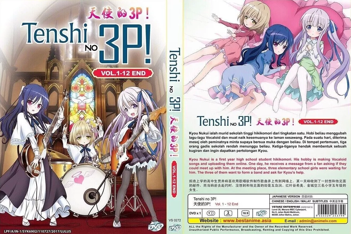 DVD~ANIME TENSHI NO 3P! Complete Tv Series Vol.1-12 End Region All