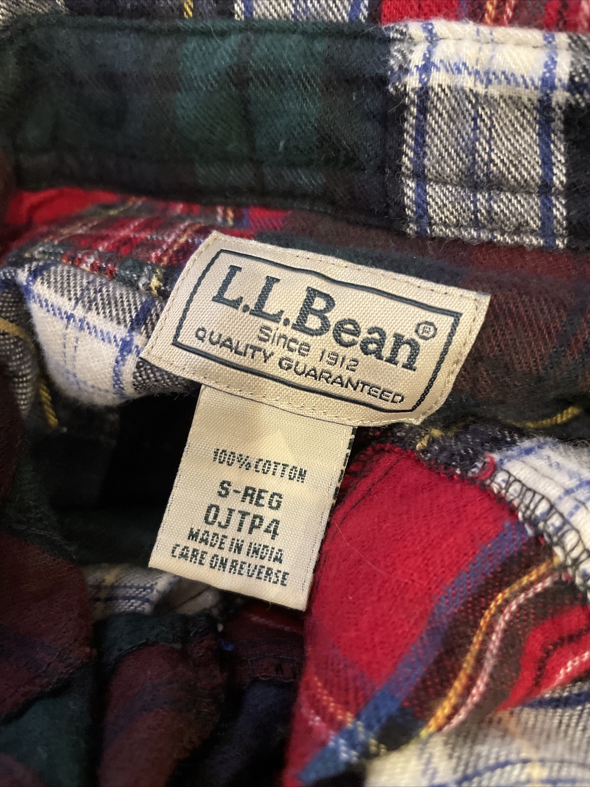 LL Bean Men’s Flannel Plaid Patchwork Button Shir… - image 6