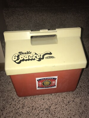VINTAGE Double 6 Packer Thermos Cooler 12 quart Model No. 7714 Red