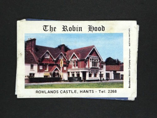 Matchbox label Pub The Robin Hood Rowlands Castle Hampshire MI057