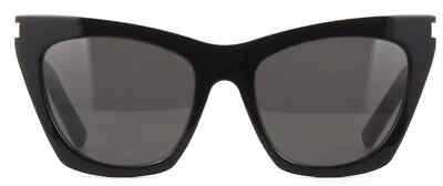 Saint Laurent Cat Eye Sunglasses SL 214 Kate 001 Black 55mm New  Italy