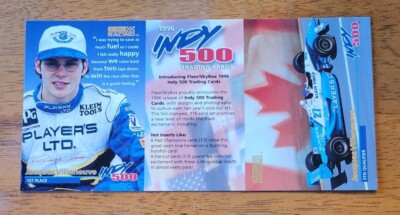 1996 SkyBox Indy 500 Promo Trading Cards Jaques Villeneuve