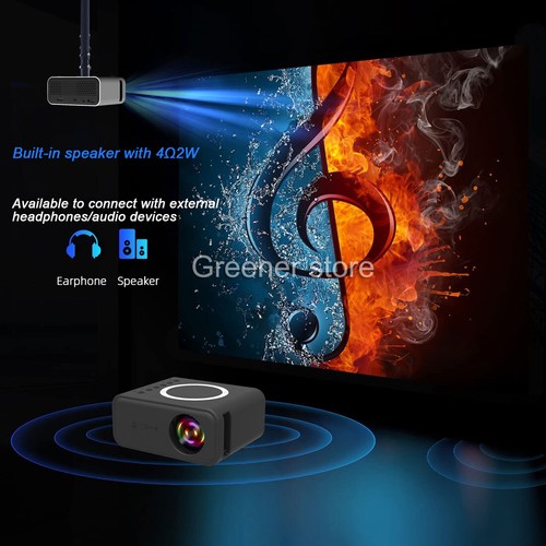 Portable Projector 1080P LED Mini Home Cinema Movie Theater Projector Multimedia - Picture 6 of 18