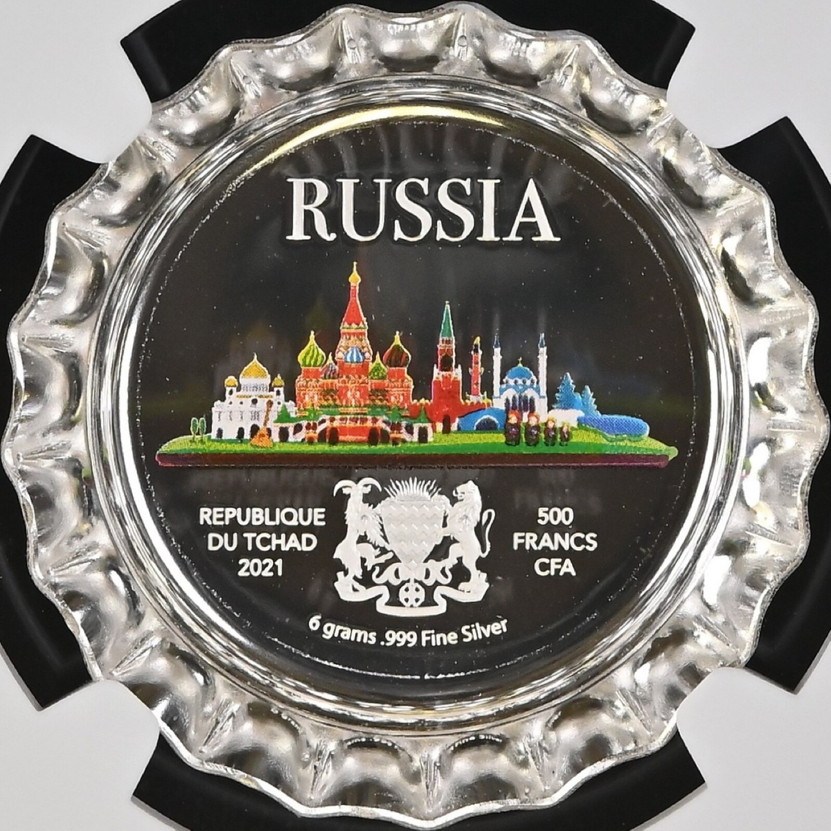 Chad. 2021, 500 Francs, Silver - NGC PF70 - Top Pop