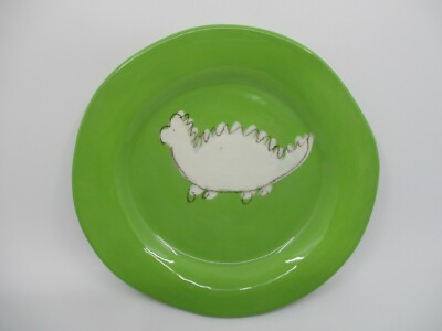 ALEX MARSHALL STUDIOS CHILD PLATE - DINOSAUR- 9''  0709I