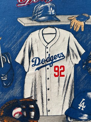 Vintage 90s Los Angeles Dodgers MLB Nutmeg Blue T-shirt Sz M
