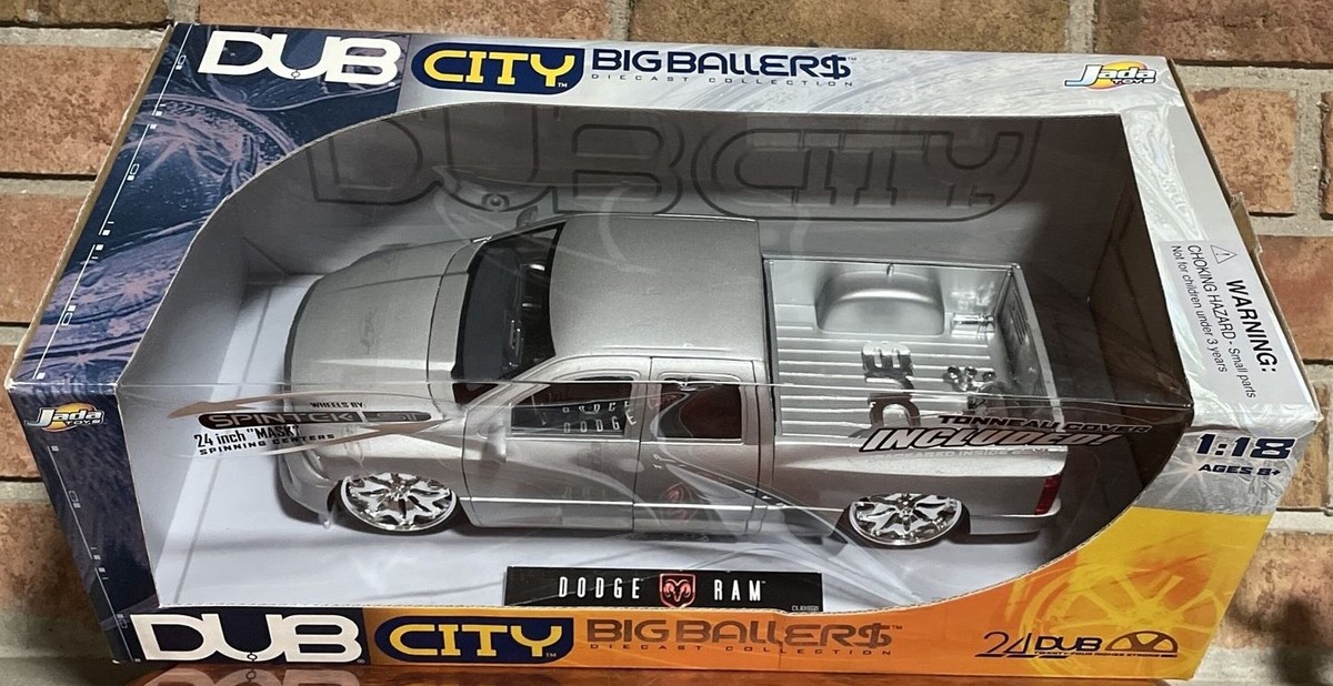 DODGE RAM SILVER 1:18 SCALE DUB CITY WHEELS BY SPINTEK 24