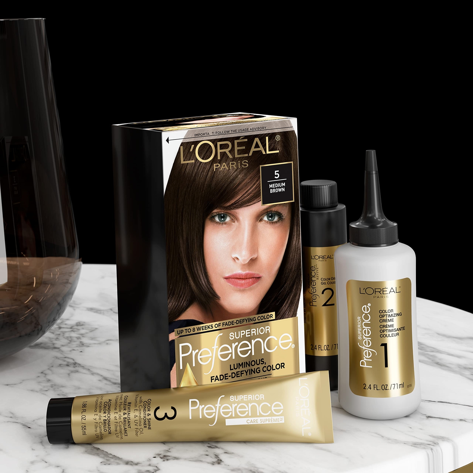L'Oreal Paris Superior Preference Fade-Defying + Shine Permanent Hair Color, 4M