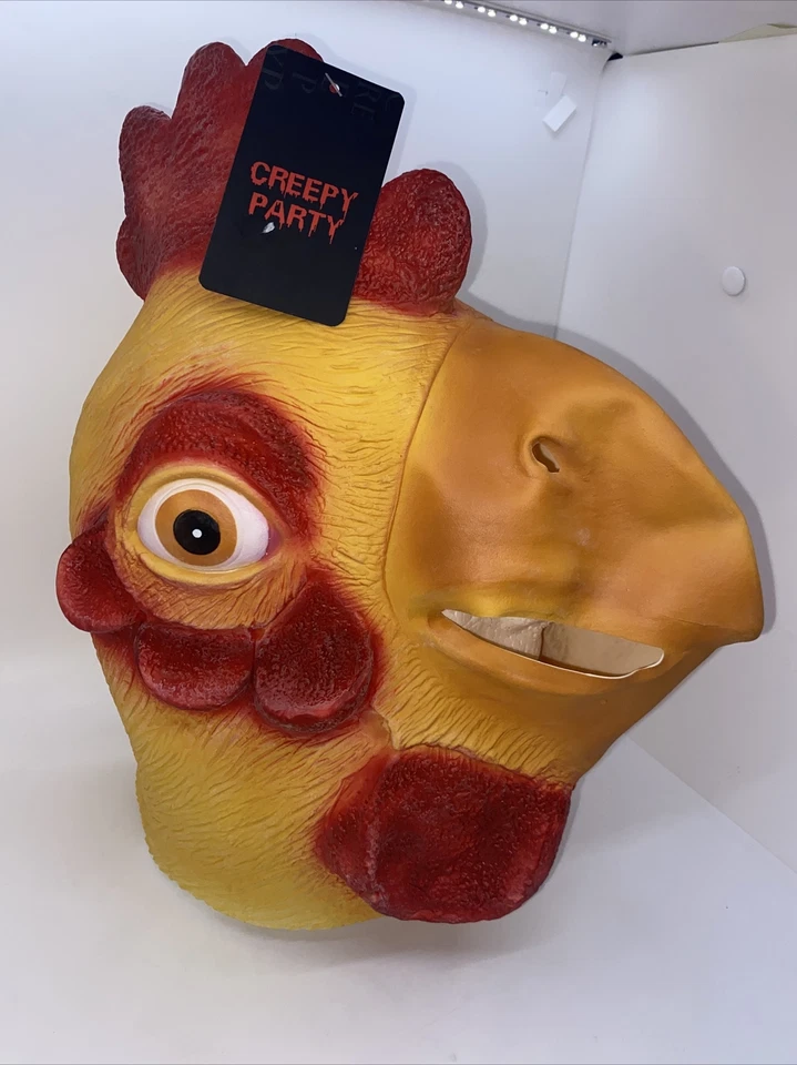 Nuevo Disfraz Espeluznante Fiesta De Lujo Gallo Pollo Máscara Gallo Juegos con disfraces Halloween Foto 2 de 4