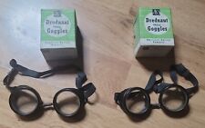 2 Vintage Drednaut 50mm Goggles Steampunk Welding Glasses - American Optical