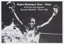 Nojim Maiyegun 1941-2024 Boks aller1. Medal olimpijski Nigeria oryginalny.znak. AK