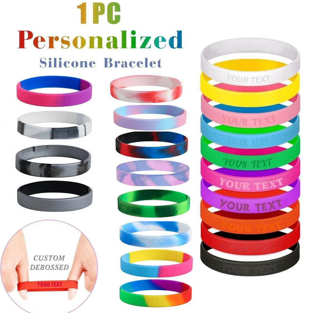 Amazon.com : SlocciPro Custom Rubber Bracelets Colored Personalized  Silicone Wristbands Custom Wrist Band for Men Women Teen - Customized for  Motivation, Events, Support, Fundraisers, Awareness : Office Products