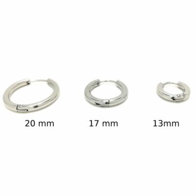 Orecchini A Cerchio In Acciaio Chirurgico 316L - Larghezza 2 Mm, Diametro 8/10 Mm, Colori Vari (Oro, Nero, Arcobaleno)