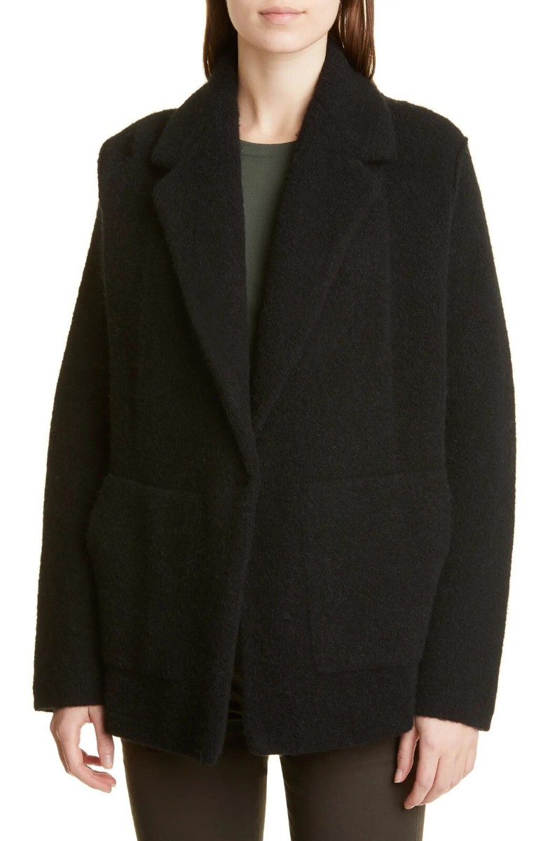 NWT Vince Oversize Sweater Knit Blazer, Black, XL, MSRP $495