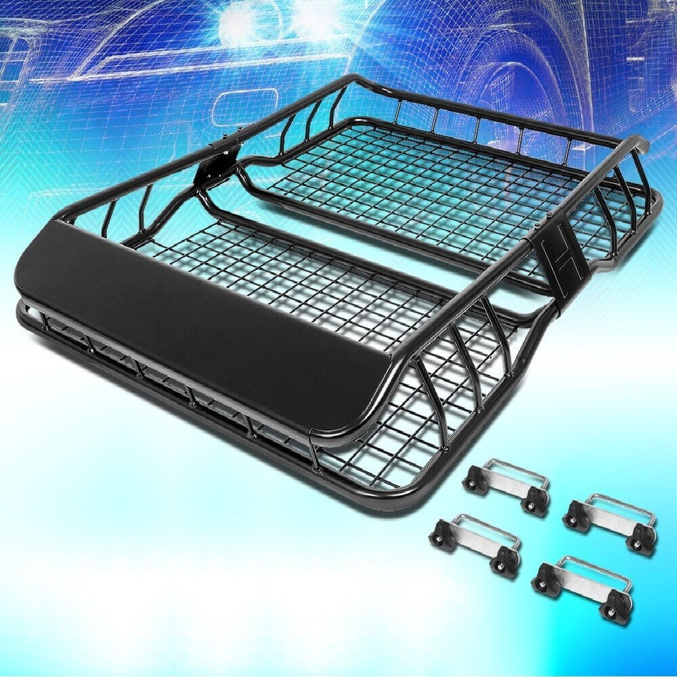 49"X 36"ROOF RACK TOP CARGO BAGGAGE CARRIER BASKET+WIND FAIRING