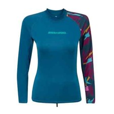 NWT BRP Sea-Doo Women's Exotic Long Sleeve Rashguard, Blue Print - Size L
