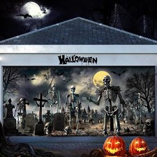 Halloween Garage Door Cover Decorations, Scary Halloween Garage Door Banner