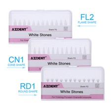AZDENT Dental Polishing Stone Flame Cone Shape FG Burs Drills Arkansas Stone