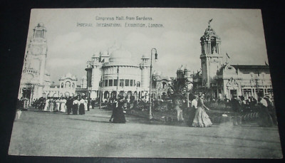 Alte AK KONGRESSHALLE AUS GÄRTEN KAISERLICHE INTERNATIONALE AUSSTELLUNG LONDON