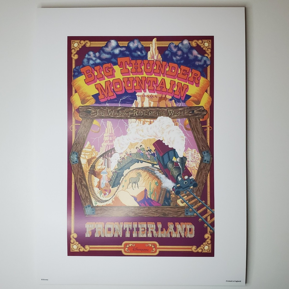 Big Thunder Mountain Poster Authentic Disney Disneyland Paris