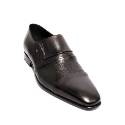 ROBERTO SERPENTINI 28416 Black Nappa Leather Classic Dress Shoes 41 / US 8