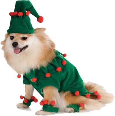 Elf Santa's Helper Green Red Cute Dress Up Christmas Holiday Pet Dog Cat Costume