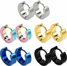 316L Surgical Stainless Steel Hypoallergenic Huggie Hoop Earrings for Men Women