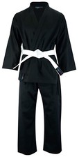 kimono karate gi uniforme aikido arti marziali 100% cotone nero 230 gr 8 oz