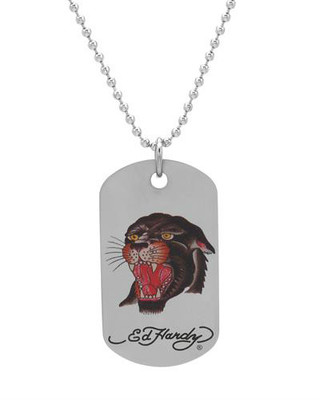 ED HARDY Tiger Head Dog Tag Necklace Made in Stainless steel. | eBay