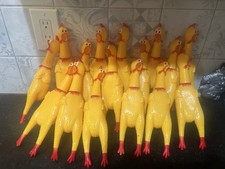 16 - Squeeze Screaming Latex-free Rubber Chicken Toy Squeaker 6.3 Inches