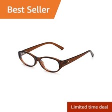 SODQW Rectangle Blue Light Glasses Brown Clear