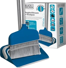 BLACK+DECKER Butler Broom & Dustpan Set - Stand-Up Design - Lightweight, Space-S