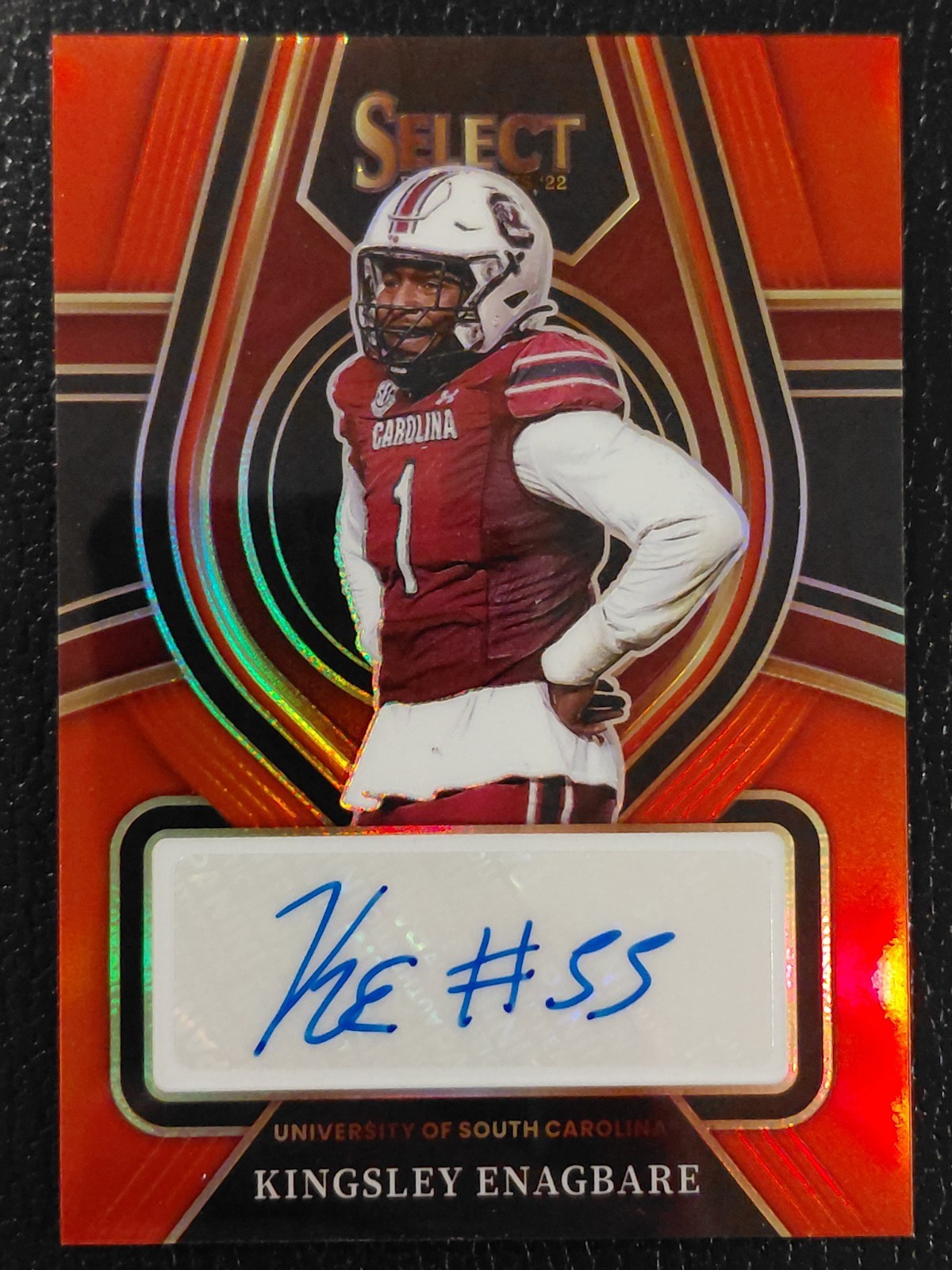 Kingsley Enagbare Panini Select Draft Picks Rookie Signatures #RSKEN Red