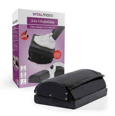 VITALmaxx Fußstütze Fußwärmer Fußablage Büro Relax Fußkissen 2 in 1 Beinauflage