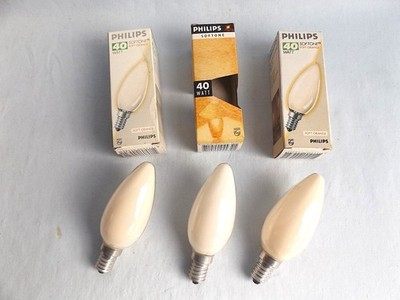 3 Pieces Philips Softone Orange Candle Lamp 40 Watt E14 Original Packaging NEW Stock Clearance