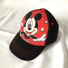 Disney Hat Cap Mickey Mouse Stars Baseball Black Red Snapback Toddler Boys Girls