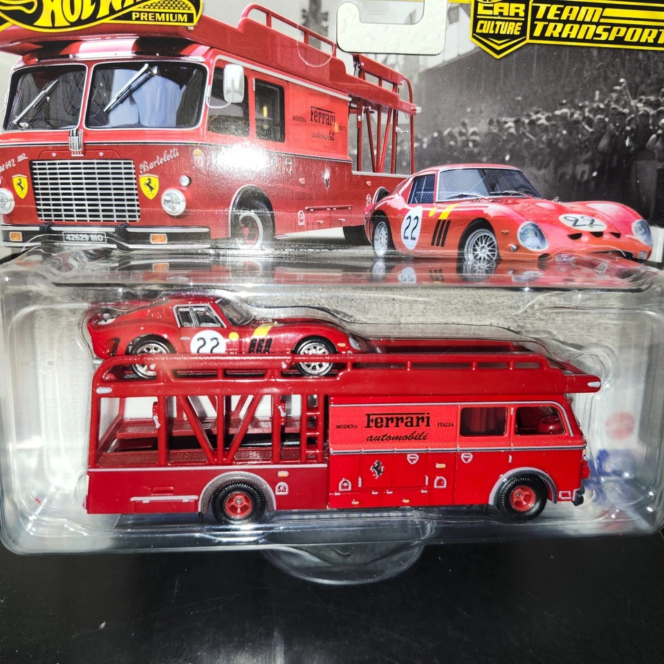 2025 HOT WHEELS PREMIUM TEAM TRANSPORT FERRARI 250 GTO & FIAT 642 RN2 BARTOLETTI - Image 4 of 4