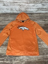 NFL Team Apparel Denver Broncos Pullover Hoodie Youth XL/18 Orange Football