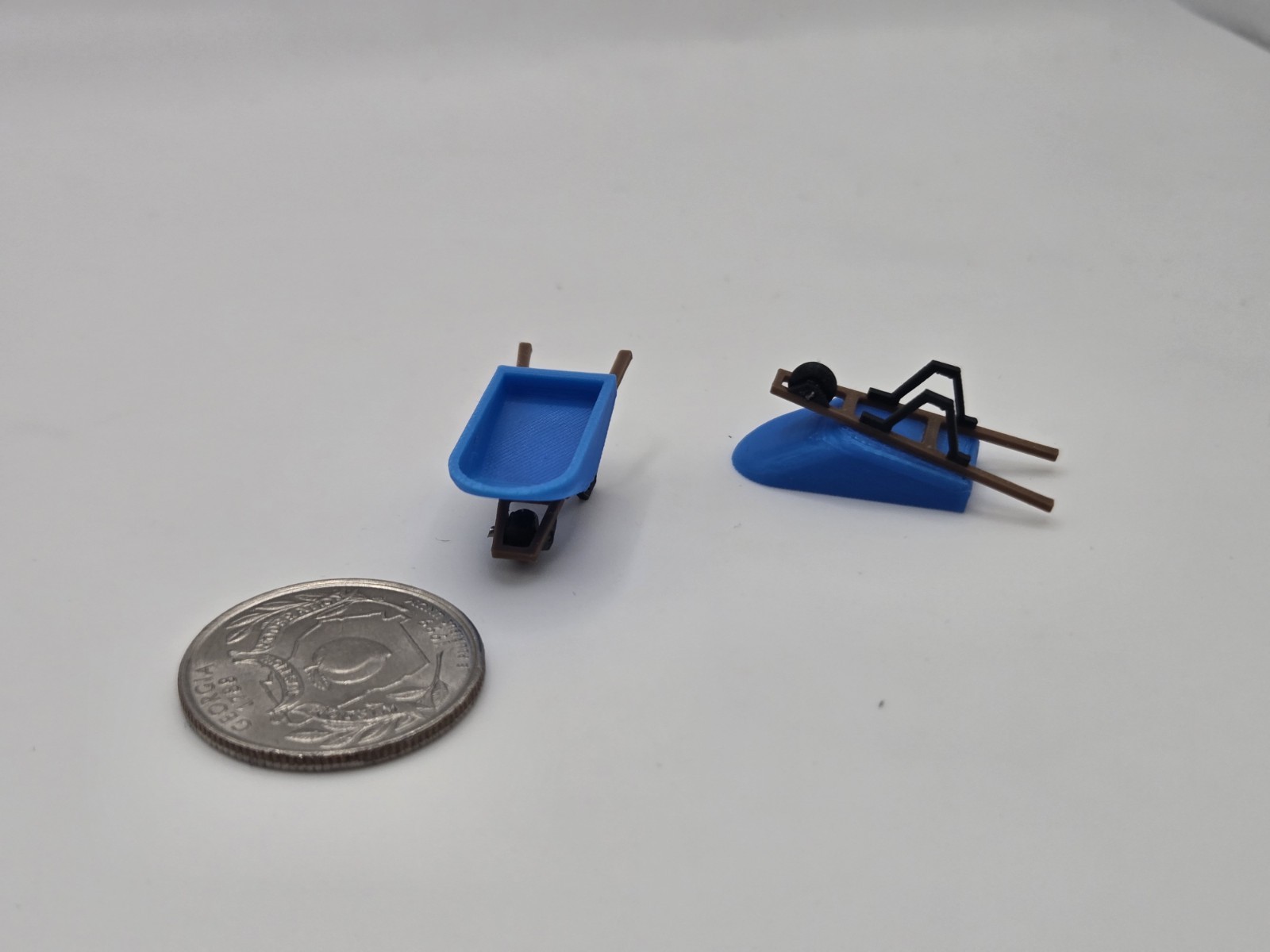 1/64 Scale Wheel Barrow in Blue *2 Pack*