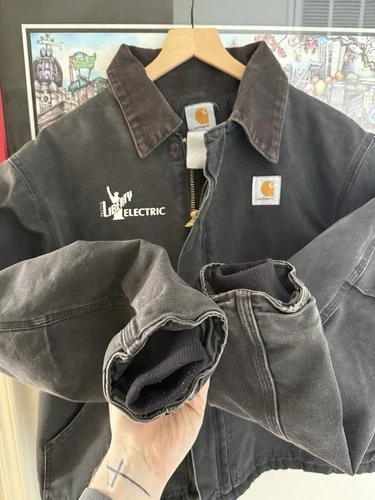 Vintage Carhartt J002 Arctic Black 90s Lined Canvas Workwear Jacket Size Mens L image 4