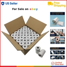 Thermal Paper Rolls BPA Free White 2 1/4 x 50 ft for POS Cash Registers