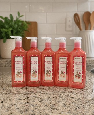 Bath & Body Works Market Peach Cleansing Gel Hand Soap Lot of 5   8 fl oz Each N