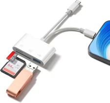 Dual Lightning & USB-C SD Card Reader for iPhone Android SD MicroSD USB-A 3-Slot