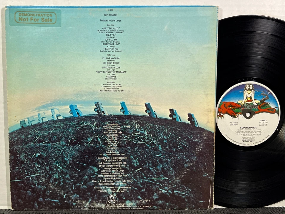 SUPERCHARGE LP VIRGIN RECORDS AL 34293 STEREO DJ PROMO 1976 Jazz Rock Funk Soul Foto 2 de 2