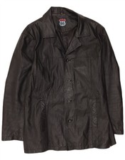 Route 66 Mens Leather Jacket UK 44 2XL Black Leather AP30