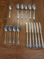 Vintage Rogers Co Stainless Korea  Dream Rose Flatware 16 pieces Mixed Lot
