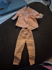 Vintage Barbie Clone Unbranded 2 Piece Peach Polka Dot PJs Hong Kong