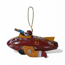 Schylling Tin Litho Rocket Fighter Christmas Ornament 1998 Flash Gordon